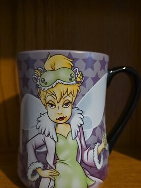 Disney Purple and Green Tinker Bell Ceramic Mug with Black Handle